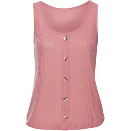 LASCANA Trägertop "mit Zierknopfleiste", Damen, Gr. 36/38, lila (beere), Piqué, Obermaterial: 69% Polyester (REPREVE), 28% Viskose, 3% Elasthan, unifarben, figurumspielend normal, Rundhals, Tops Trägertop, aus weicher Piqué-Qualität
