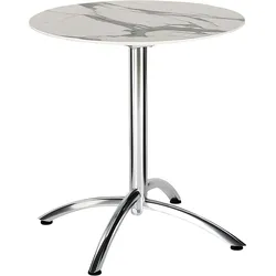 Tisch Firenze Silber/Marmor 70 cm rund