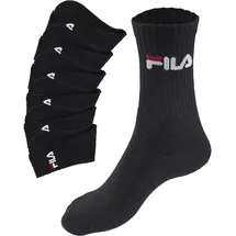 Fila UNISEX CREW TENNIS FULL TERRY SOCKS 6-Paar Schwarz 43-46
