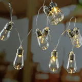 MARELIDA LED Deko Lichterkette 10 transparente Glühbirnen Batteriebetrieb