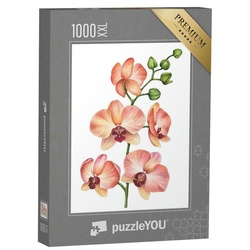 puzzleYOU Puzzle Puzzle 1000 Teile XXL „Orchideenzweig mit Blüten und Knospen“, 1000 Puzzleteile, puzzleYOU-Kollektionen Orchideen