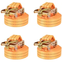 VidaXL Ratschen-Spanngurte 4 Stk. 1 Tonne 6m×38mm Orange
