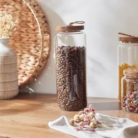 Home Deco Factory Glass jar mit Acacia Deckel 27,5 cm 3 St.