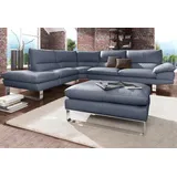 Calia Italia Ecksofa »Dave, italienisches Designsofa mit erstklassigem Sitzkomfort, L-Form«, mit tollen Lederbezügen blau