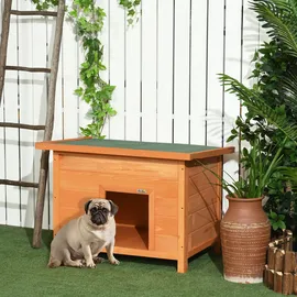 PawHut Hundehütte 82 x 58 x 58 cm Tannenholz Gelb