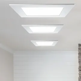 ETC Shop LED Einbaupanel 10er Pack quadratisch weiß Aluminium