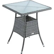 Estexo Polyrattan Beistelltisch 57 x 57 x 72 cm Anthrazit/Grau