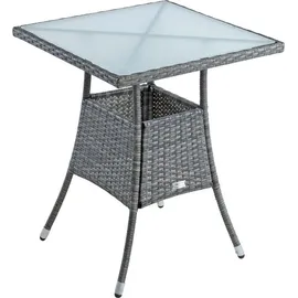 Estexo Polyrattan Beistelltisch 57 x 57 x 72 cm Anthrazit/Grau