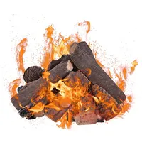 COSTWAY Gas-Kaminscheite, 9 Stück, künstliche Brennholz aus Keramik für Propan- & Gasöfen, realistische Feuerscheite-Set für Elektrokamin, Ethanol, Kamine