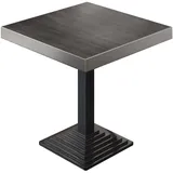 BPY | Bistro Tisch | 80 x 80 x 81 cm | Quadratisch | Edelstahl Rand | Wenge /...