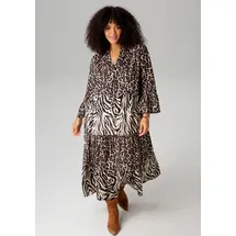 aniston plus Midikleid Animal-Zebra-Printmix Beige/Braun/Schwarz 42