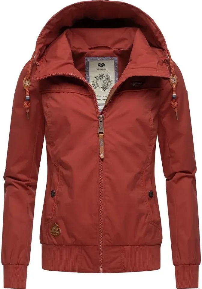 Ragwear Outdoorjacke Jotty stylische Übergangsjacke mit abnehmbarer Kapuze braun XS (34)