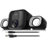 Eminent PC Lautsprecher mit Subwoofer, 2.1 Soundsystem PC Boxen, für PC und Laptop, USB Stromversorgung, Kompakt und Platzsparend auf Büro – Europameisterschaft 3515