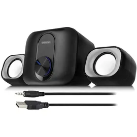 Eminent PC Lautsprecher mit Subwoofer, 2.1 Soundsystem PC Boxen, für PC und Laptop, USB Stromversorgung, Kompakt und Platzsparend auf Büro – Europameisterschaft 3515