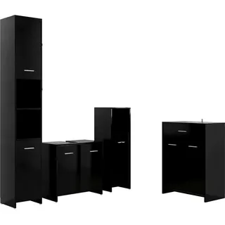 vidaXL 4-tlg. Badmöbel-Set Schwarz
