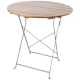 Mojawo Klapptisch Ø 80 x 72 cm Braun/Silber