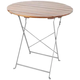 Mojawo Klapptisch Ø 80 x 72 cm Braun/Silber