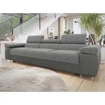 Mirjan24 Schlafsofa Torezio 3 Bis, mit Schlaffunktion, Einstellbare Kopfstützen, 263x102x70-90 cm grau