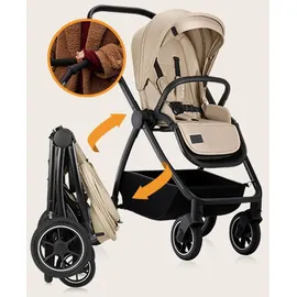 lionelo MERIL 3-in-1 Multifunktionaler Kinderwagen 0-48 Monate Bis zu 22 kg, Babywanne bis zu 9 kg, Kindersitz bis zu 13 kg, Geländeräder 360°, Vollfederung, XXL-Verdeck mit UPF50+