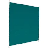 ECD Germany Plissee Klemmfix ohne Bohren 85 x 200 cm Petrol Blickdicht Sonnen- und Sichtschutz Faltrollo Jalousie mit Klemmträger für Fenster & Tür
