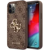 GUESS Hard Cover 4G Metal Logo Brown, für Apple iPhone 12 / 12 Pro GUHCP12M4GMGBR, Blister (GUHCP12M4GMGBR)