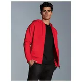 TRIGEMA Sweatjacke "TRIGEMA Sweatjacke mit Kapuze", Herren, Gr. XXXL, rot (vulcano), 70% Baumwolle, 30% Polyester, Basic, Sweatjacken