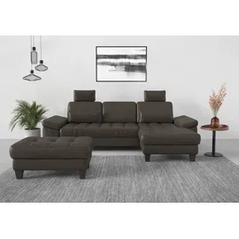 sit&more Ecksofa SIT & MORE "Westham L-Form", grau (anthrazit), B:275cm H:88cm T:172cm, 100% Polyester, Sofas, Ecksofa, Recamiere, mit oder ohne Bettfunktion, Bettkasten, Füße wengefarben