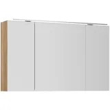 Nobilia Spiegelschrank NOBILIA "Prina", braun (eiche sierra nachbildung), B:120cm H:72cm T:21cm, Schränke, in Breiten 60, 80, 100 und 120 cm, innenliegende Steckdose
