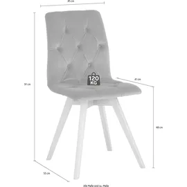 Andas »Rania«, Set, 6 St., Samtoptik, im 2er/4er/6er Set, Massivholzbeinen