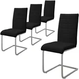 ML-Design Esszimmerstühle 4er Set Schwarz Schwingstuhl Rückenlehne Kunstleder