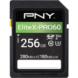 PNY EliteX-PRO60 Klasse 10 U3 V60 UHS-II SDXC Flash-Speicherkarte, EliteX-PRO 60, P-SD256V60280EXP6-GE