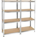 Tectake tectake® Schwerlastregal, in verschiedenen Ausführungen, belastbare, höhenverstellbare MDF-Böden, schnelle Montage
