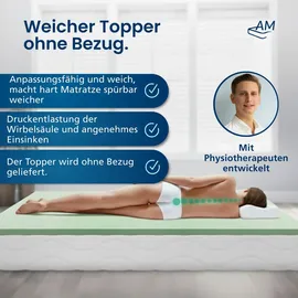 AM Qualitätsmatratzen Komfortschaum Topper 140 x 200 cm grün