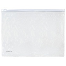 FolderSys Kleinkrambeutel 40413-10, B5, transparent/weiß, mit Gleitverschluss- und Mundschutzbeutel A5 quer transparent, 18x25.5 cm