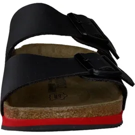 Birkenstock Arizona Superlauf, Birko-Flor, schwarz/rot, schmal, Größe 47