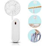 Tragbarer Nackenventilator (weiß), Mini-usb-nackenventilator, 360° Freie Drehung, Mit Wiederaufladbarem 1200-mah-akku, Leiser Ventilator Mit 3 Geschwindigkeitsstufen