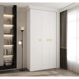abiks möbel Drehtürenschrank COMO 120 x 245,5 x 40 cm Weiß/Gold