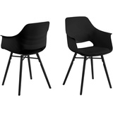 AC Design Furniture Rudi 2er Set Esszimmerstühle in Schwarz, Moderne Küchenstühle für das Esszimmer, B: 57 x H: 85 x T: 52,5 cm