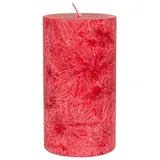 Kerzenfarm Hahn Stearin Stumpenkerze 9 cm rot