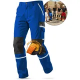 TMG INTERNATIONAL Textile Management Group TMG® Blaue Lange Arbeitshose für Herren, mit Kniepolstertaschen, Männer, viel Stauraum, 42 - 42