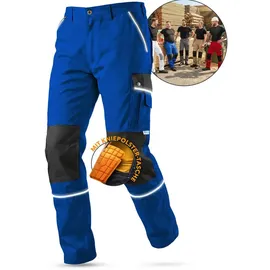 TMG INTERNATIONAL Textile Management Group TMG® Blaue Lange Arbeitshose für Herren, mit Kniepolstertaschen, Männer, viel Stauraum, 42 - 42