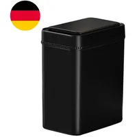 12L Sensor Mülleimer Schwarz - Automatisch Mit Deckel Für Küche/Bad - Schlankes