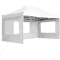 VidaXL Profi-Partyzelt Faltbar mit Wänden Aluminium 4,5×3m Weiß