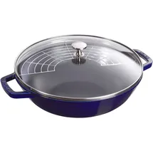 Staub Wok 30 cm, rund, Dunkelblau, Gusseisen