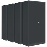 4-Pack LagerZwei Mehrzweckschrank 185x90x40cm I Metallschrank, 4 Fachböden I Aktenschrank, abschließbar I Robuster Allzweckschrank als Werkstattschrank & Büroschrank I Stahlschrank anthrazit