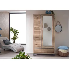MASSIVMOEBEL24.DE Wildeiche Garderobenschrank 103x40x205 bianco geölt