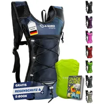 SASMO Sports SASMO® Laufrucksack 6L (Blau) mit Thermofach | Lauf Rucksack - Ultraleicht 300g | Laufrucksack Damen & Herren | Running Backpack inklusive Regenschutz - Blau
