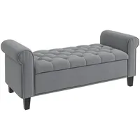 Homcom Polsterbank Samt Grau 126 x 48,5 x 57 cm