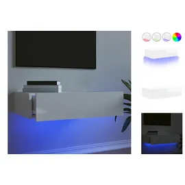 vidaXL TV-Schrank mit LED-Leuchten Hochglanz-Weiß 60x35x15,5 cm