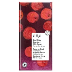 Vivani Edel Bitter Cranberry 70% Cacao bio